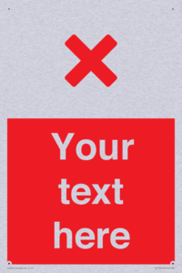 Custom red background, red cross sign